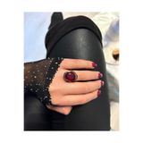 Ceso Accesories Otantik Vintage Kırmızı Büyük Taşlı Ayarlanabilir Yüzük