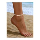 Ceso Accesories Vintage İnci Detaylı Deniz Yıldızı Halhal – Ayarlanabilir Ayak Bilekliği 🌊⭐