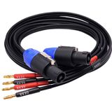 CESS-274-6f Süper Yumuşak Silikon 12 Ayar Telleri, Erkek Speakon Fişi Hoparlör Kablosuna 4mm Banana Fiş, 680-Strand Kalaylı Bakır, Hoparlör ve Amplifikatör için Dayanıklı Yüksek Sadakat Ses Kablosu (6