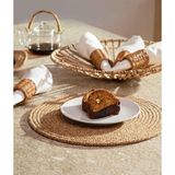 Cesta Amerikan Servis El Yapımı Pamuklu Natural Jüt Örme Düz Yuvarlak Supla 37X37CM - 0,5 x 9 cm - 001-Renkli