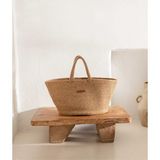 Cesta El Yapımı Pamuklu Natural Hasır Çanta Plaj Gündelik Dekoratif Çanta 26x57cm - Standart