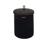 Cesta Kapaklı El Yapımı Pamuklu Siyah Hasır Dekoratif Sepet 45cm 9001 36 x 45 Siyah