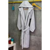 Çeştepe Aday Kapşonlu Bornoz %100 Pamuk - L - XL - Gri