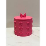 Cestopieno 1 Adet Kurdela Detaylı Kapaklı Biyoplastik Şekerlik/toka Kutusu 13X10 Cm-Gıda ile Temasa Uygun - açık pembe, koyu pembe, mavi