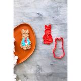 CESTOPİENO 2'li Kırmızı Tavşan Hamur Şekillendirici Seti, Seramik, Oyun Hamuru Kalıbı, 6x11 Cm, Kurabiye Kalıbı