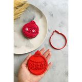 CESTOPİENO 2'li Noel Topu Hamur Şekillendirici, Kurabiye Seramik Polimer Kil Oyun Hamurları, Kırmızı, 8x9 cm