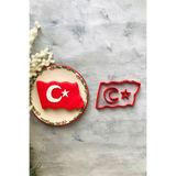 CESTOPİENO 3 Parçalı Türk Bayrağı Hamur Şekillendirici, Seramik, Oyun, Polimer Kil ve Kurabiye Kalıbı