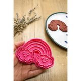 CESTOPİENO Gökkuşağı Kurabiye Kalıbı, Pembe, 6x9 cm