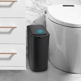 Cesun Otomatik Hareket Sensörü Siyah Banyo Çöp Kovası, Kapaklı, 2,6 Galon Temassız Çöp Kutusu, Akıllı Plastik İnce Çöp Kovası, Tuvalet, Ofis, RV, Yatak Odası, Oturma Odası için Küçük Çöp Kovası
