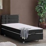 Cesur 100x200 cm Antrasit Almada Baza Başlık ve Letto Yatak Seti