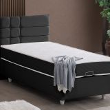 Cesur 90x200 cm Antrasit Almada Baza Başlık ve Letto Yatak Seti