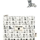 Cesur Patiler Köpek Desenli Makyaj Çantası Portföy & Clutch Çanta 24CMX19CM - 24 x 19 cm - Antrasit - Siyah - Gri