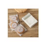 ÇET PACK 50 ADET BEYAZ KURDALE DESENLİ KURABİYE POŞETİ BABY SHOWER DOĞUM GÜNÜ HEDİYE PAKETİ JELATİNİ 10X7