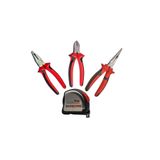 CETA FORM Izeltaş 5 Metre Krom Çelik Metre + Cetaform Pense 180mm + Yan Keski 160mm + Kargaburun 160mm Set, MK-SET1