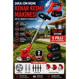 Cetherr German 4020F 5 Pilli Şarjlı Ot Çim Biçme Kenar Kesme Makinesi 22V Güç ve 7 Başlık ile