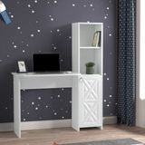 Çetin Ranza Mars Dolaplı Çalışma Masası Membran Kapaklı Tamamı Mdf - Beyaz - MDF 80x50