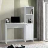 Çetin Ranza Zümrüt Dolaplı Çalışma Masası Membran Kapaklı Tamamı Mdf - Beyaz - MDF 80x50