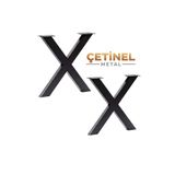 ÇETİNEL METAL Masa Ayağı X Ayak Metal Masa Ayakları Siyah