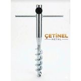 Çetinel Metal Plaj Şemsiye Kazığı Yuvarlak Şemsiye İçin Sağlam Burgulu Aparatlı - Gri