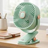 Çetiner Group® 3 Kademeli Mandallı Masaüstü Fan – 360° Tam Tur Dönebilen Oynar Başlıklı Duvara Monte Edilebilen Mini Fan ZB113