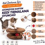 Çetiner Group® Akordiyon Karton Kedi Tırmalama Oyuncağı – Mıknatıslı Katlanabilir Etkileşimli Kedi Oyuncağı,pençe Tahtası