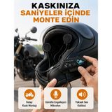 Çetiner Group® BT22 Kask Içi Bluetooth Kulaklık Hızlı Eşleşme ve Gürültü Önleyici Mikrofon Yeni Nesil