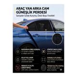 çetinkardeşler RENAULT MEGANE III - FLUENCE Model Uyumlu KaliteliGüneşlik, 2'li Yan Cam Güneşlik Perde ( Lastikli )