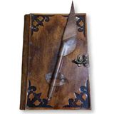 Çetinkaya, El Yapımı, Hakiki Deri, Kalemli, Eskitme, Günlük, Hatıra Defteri, Vintage, Eskiz Defteri. - deri defter - el yapimi