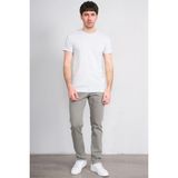 Çetinkaya Mentality 2772 Bisiklet Yaka Slimfit Basic T-Shirt Çakıl Taşı - Gri - XS