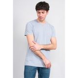 Çetinkaya Mentality 2772 Bisiklet Yaka Slimfit Basic T-Shirt Düz Açık Gri - 2XL