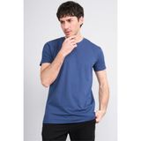 Çetinkaya Mentality 2772 Bisiklet Yaka Slimfit Basic T-Shirt Indigo - İndigo - XS