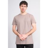 Çetinkaya Mentality 2772 Bisiklet Yaka Slimfit Basic T-Shirt Koyu Vizon