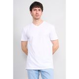 Çetinkaya Mentality 2772 V Yaka Slimfit Basic T-Shirt Beyaz