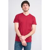 Çetinkaya Mentality 2772 V Yaka Slimfit Basic T-Shirt Bordo
