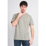 Çetinkaya Mentality 3447 V Yaka Flamlı Sıngle Jersey Regular T-Shirt Haki