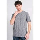Çetinkaya Mentality 3447 V Yaka Flamlı Sıngle Jersey Regular T-Shirt Siyah