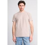 Çetinkaya Mentality 4540 Bisiklet Yaka Regular Çizgili T-Shirt Bej
