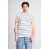 Çetinkaya Mentality 4540 Bisiklet Yaka Regular Çizgili T-Shirt Beyaz