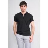 Çetinkaya Mentality 4601 Fermuarlı Polo Yaka Regular Modelli T-Shirt Siyah