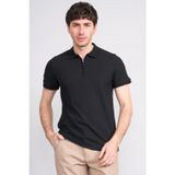 Çetinkaya Mentality 4610 Fermuarlı Polo Yaka Regular Modelli T-Shirt Siyah