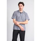 Çetinkaya Mentality 4707 Polo Yaka Regular Ringel Jakar T-Shirt Lacivert - Beyaz