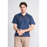 Çetinkaya Mentality 4716 Polo Yaka Regular Ringel Jakar T-Shirt Lacivert