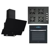 Çetintaş Premium Full Dokunmatik Siyah Cam Ankastre Set 15