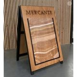Çetintaşlar Reklam Ayaklı Tabela Metal A Pano – Işletme Reklam ve Yönlendirme Tabelası (Kişiye Özel Üretim) - 60x90cm - Ahşap Ayaklı Tabela
