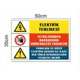 Çetintaşlar Reklam Elektrik Panosu Elektrik Tehlikesi Levhası Pvc Veya Alüminyum K. - Alüminyum Kompozit - 35x50