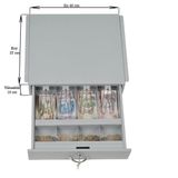 Cetka Metal Metal Para Çekmecesi Kırlmaz Teleskopik Raylı 4 Bölmeli 40CMX37CMX10CM - GRİ