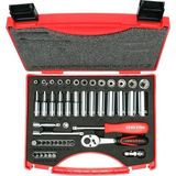 CetKing 1/4" Alti Köşe Lokma Anahtar ve Bits Set 48 Parça