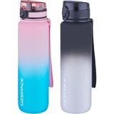 CetKing 2'li Tritan Matara Seti 1000ML Büyük Boy Çift Renk Softtouch Ff Collection Tritan Su Matarası
