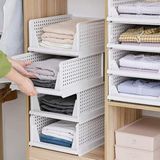 CetKing 3'lü Raylı Elbise Dolap Içi Organizeri - Mutfak Banyo Düzenleme Depolama Üst Üste Dizilebilir (1, Beyaz)