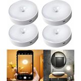 CetKing 4 Adet Forlife Şarjlı Hareket Sensörlü Otomatik 8 LED Aydınlatma Işık Mıknatıslı, Banyo, Dolap, Merdiven, Gece Lambası, Mutfak, Balkon Dekorasyonu, Amber 4000K Günışığı Delme Gerektirmez (4)